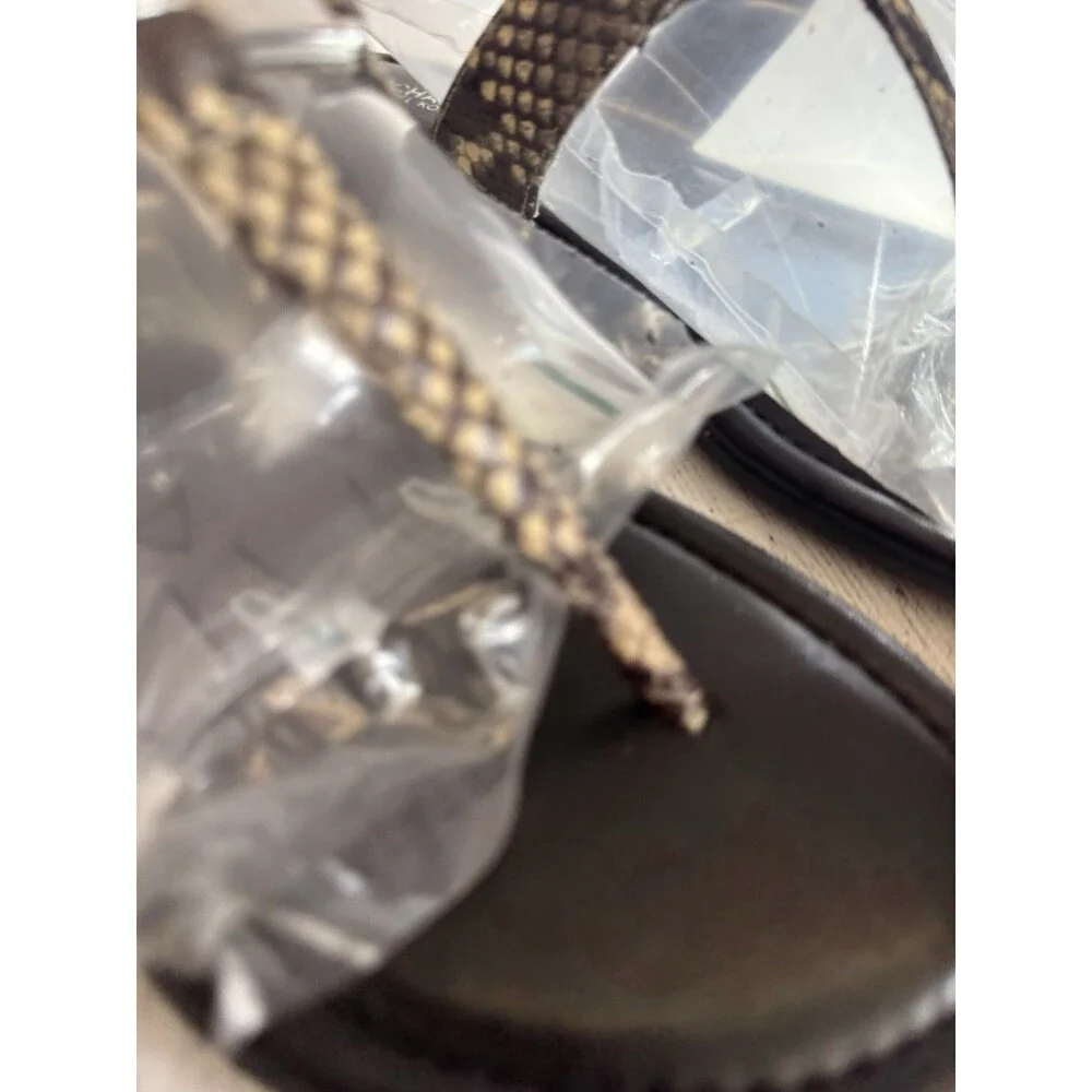 MICHAEL KORS LEATHER PYTHON PLATE THONG women SANDALS SZ  9M